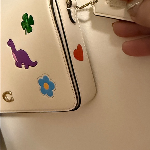 Authentic Coach Cream Crossbody Bag with Colorful Patches - Picture 14 of 16